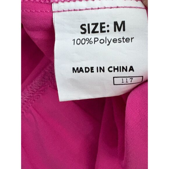 Maxi Magenta Hot Pink Halter Neck Dress Size M Barbiecore Feminine Open Back - Picture 7 of 10